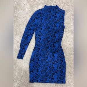 Zara Blue Snake Print Dress L